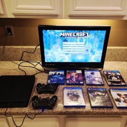 PS4 Slim Set with 2 Controllers and Games working perfectly!!