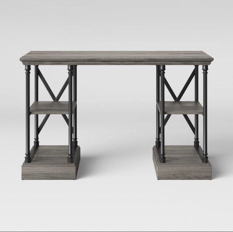 Conway wood writing desk with storage