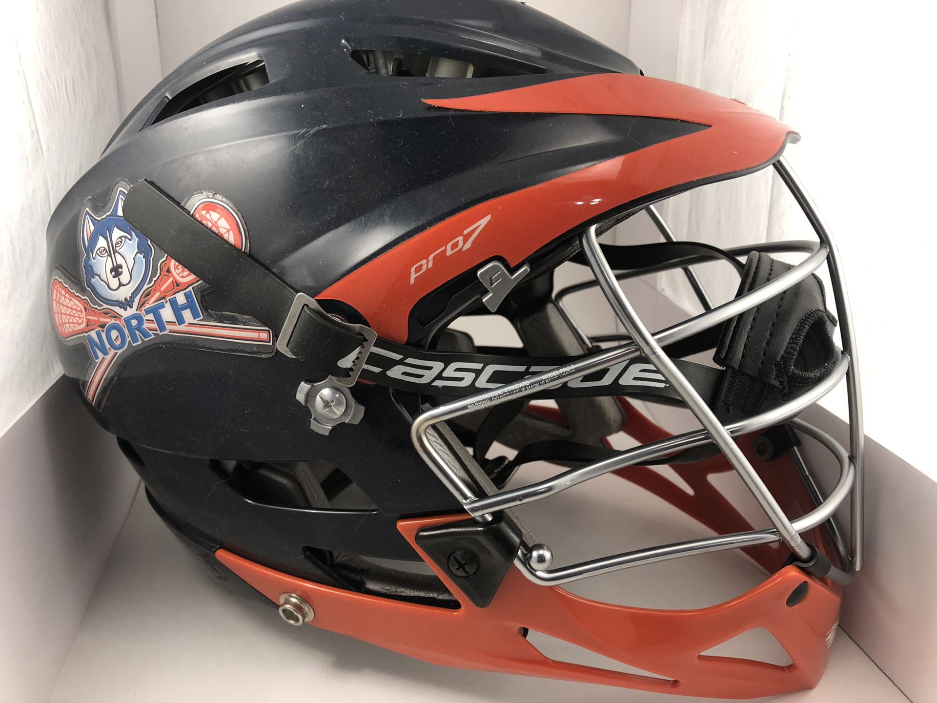 Lacrosse helmet CASCADE PRO 7 Navy & Orange