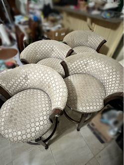 Set of 5 Upholstered Bar Stools (used)