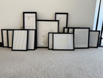 13 Black Frames with White Mattes for Gallery Wall
