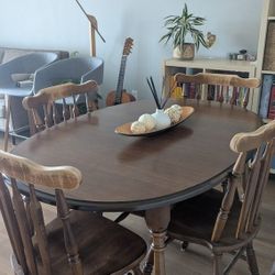 $200. Wood Dining Table with 4 Chairs
