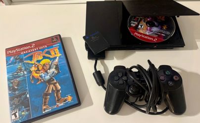 PS2 Slim with Controller, Memory Card, Jak 2 - PlayStation 2 Bundle Lot (Tested, Working)