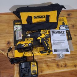 Dewalt 20V 'Atomic' 1/2" Hammer Drill, Battery, Charger Kit