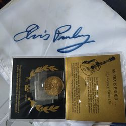Elvis Presley Coin and Scarf Sign 