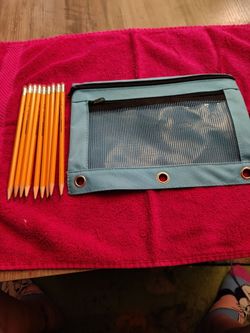 Pencil Pouch and Pencils for Notebook