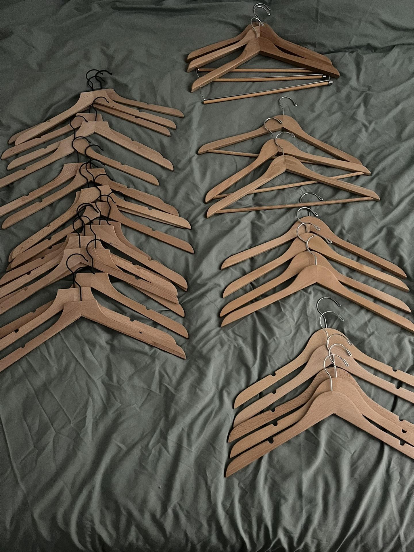 Assortment Of Wooden Clothes Hangers