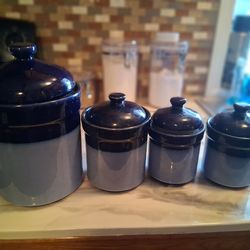 Sango Blue Canisters