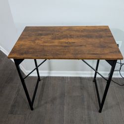 Wooden Table With Metal Legs