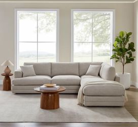 Light Gray L-Shaped Sectional Sofa with Chaise