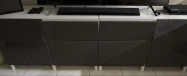 Dark Gray Gloss TV Media Console