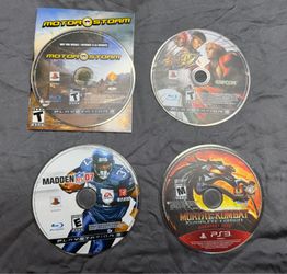 Lot of 4 PS3 Games Mortal Kombat Komplete Madden 07 Street Fighter IV Tested