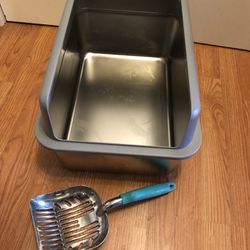Stainless Steel Litter Pan With Scoop