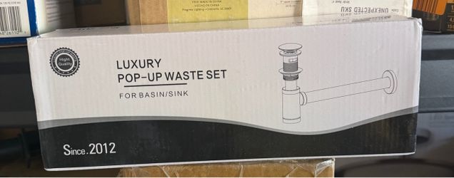 Brand New Modern Chrome Bottle Trap & Pop-Up Waste Drain Set for Basin/Sink