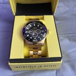 Invicta Pro Diver Watch 14K Gold Plated