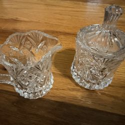 JG Durand Cristal France Vincennes covered sugar & creamer