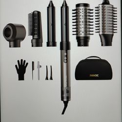 6 in 1 Multi Hair Styler Dryer Brush, 110,000 RPM High-Speed, Negative Ionic, Fast Drying for Professional Blow Dry, Curling, Volumizing, Straightenin