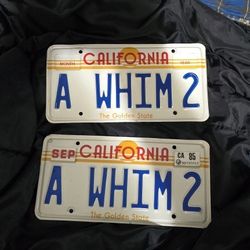 1980s California License plates.