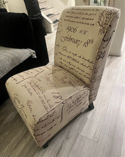 Beautiful French Script Accent Chair