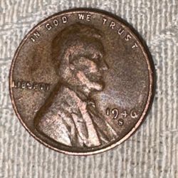 1946 S wheat  penny THICK 9 in date