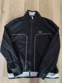 Hugo Boss Track Zippered Jacket Black Sz Large Mens