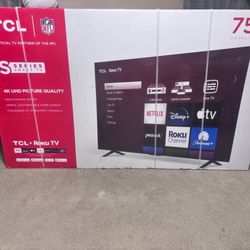 Brand New 75” TCL 4K Roku Smart TV (Still in Box)