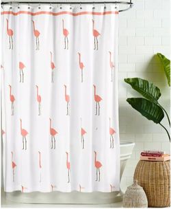 WHIM BY MARTHA STEWART COLLECTION Flamingo Shower Curtain 72x72
