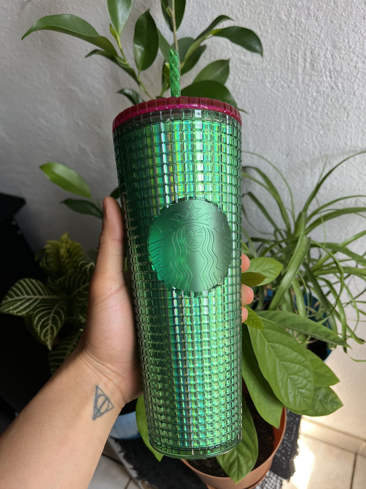 Green Studded Starbucks Cup 