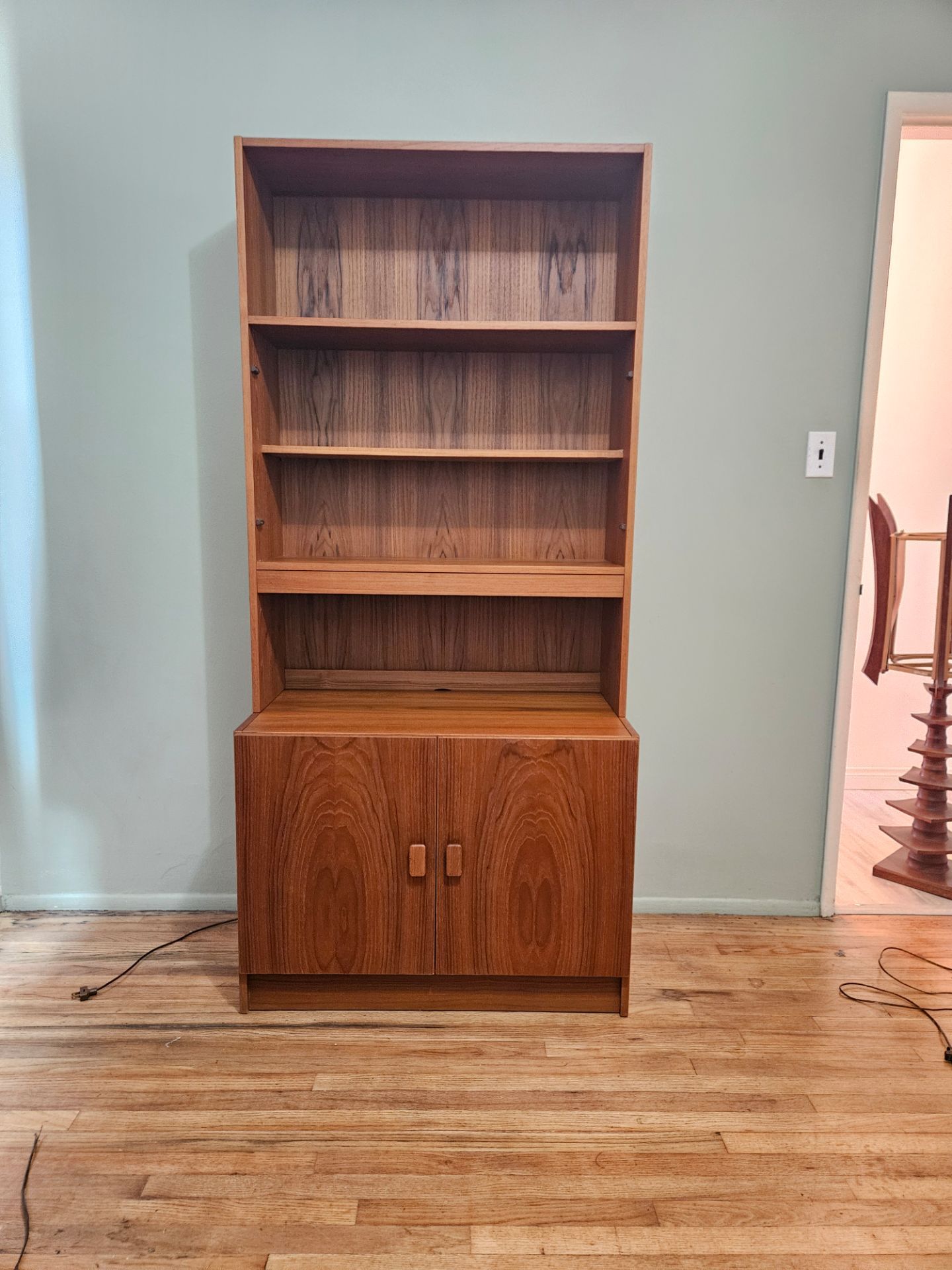 Danish Teak Mid Century Modern Wall Unit/ Bookshelves