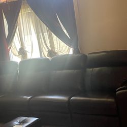 Leathers Sofa Set With 2 Electric  Recliners