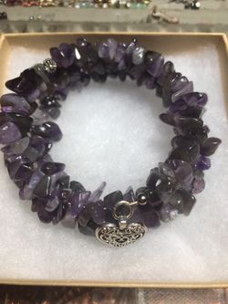 Amethyst wrap bracelet