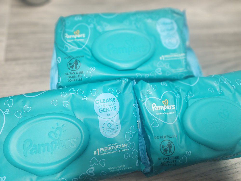 25 Total of Pampers Wet Wipes - All New