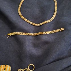 Sterling Silver Necklace And Bracelet 