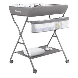 Modern Foldable Baby Changing Table w/ Storage – Like New