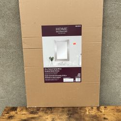 Rectangular Framed Brushed Nickel Mirror (Brand New)