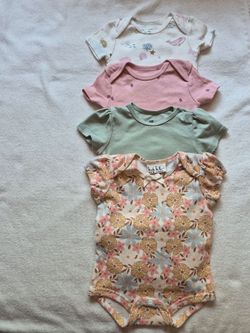 NEW! Baby Girl  Onesies,  Size 6 mo & 4-6 mo