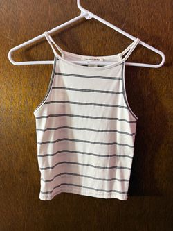 Caution to the Wind Striped Crop Tank Top