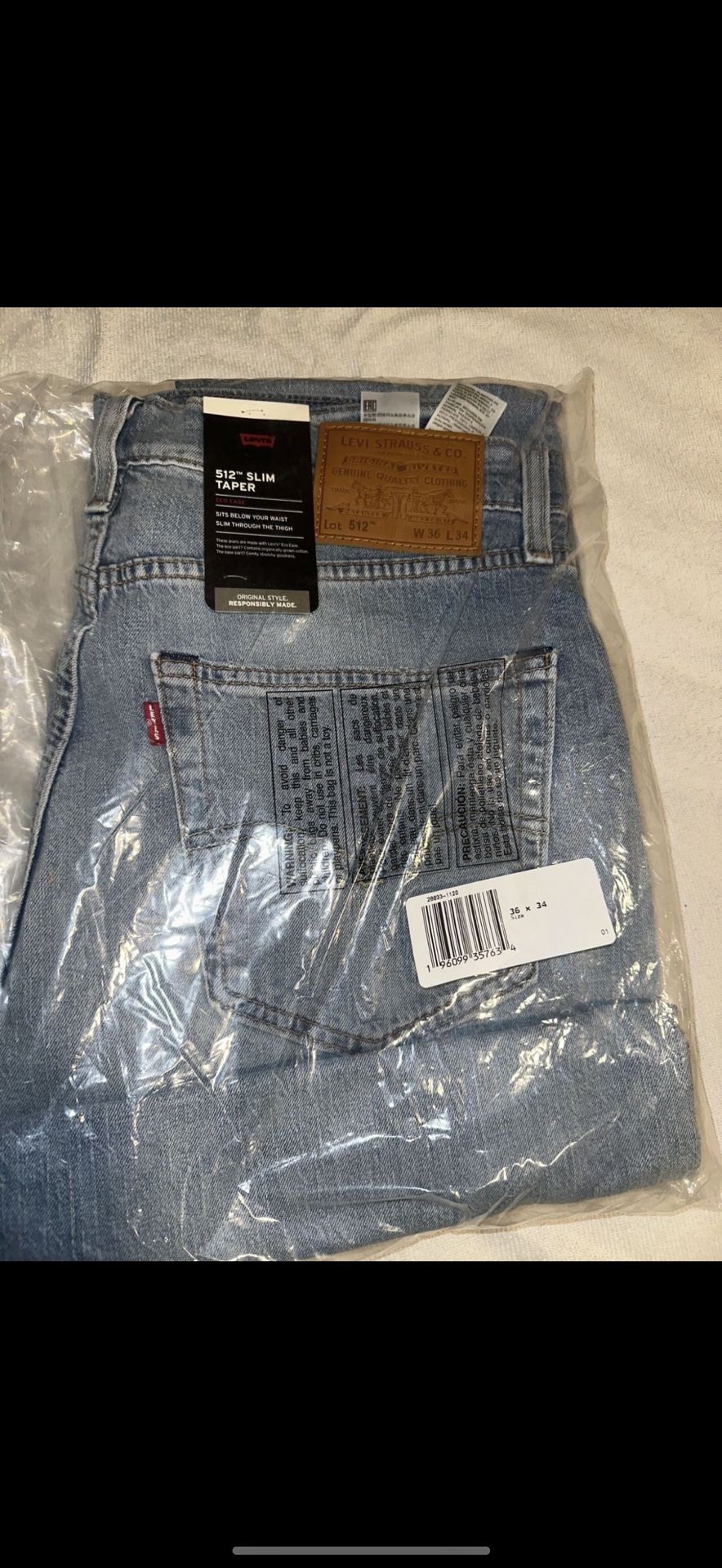 Levis 512 Slim Taper 36W 34L