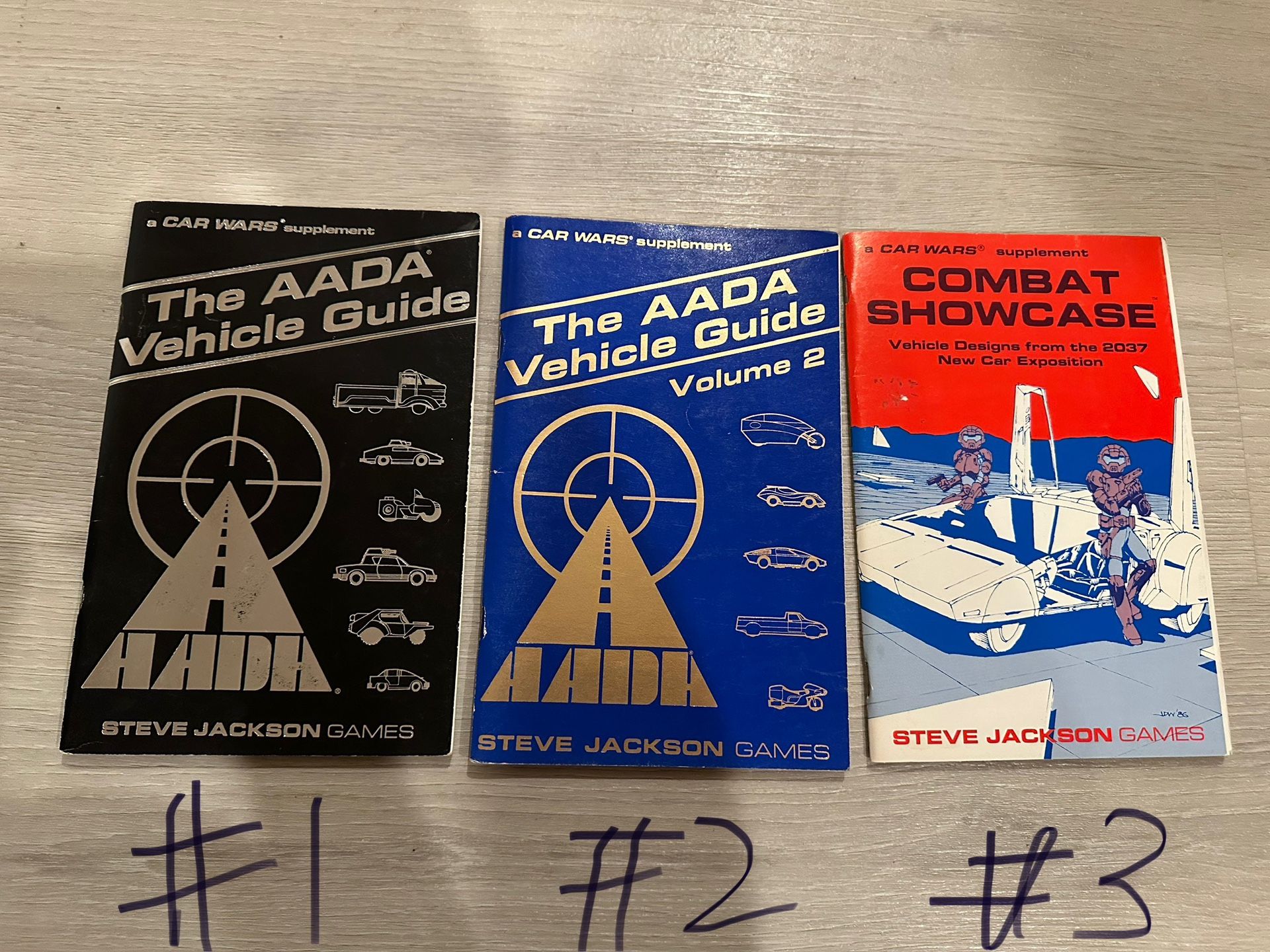 Car Wars supplements - The AADA Vehicle Guide - 3 books- Price For Each