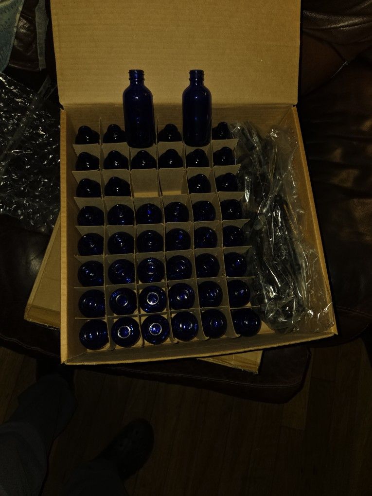 Brand New & Never Used 3oz Blue Bottles