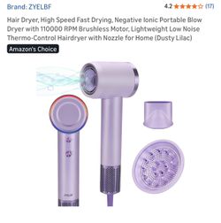 Hair Dryer, High Speed Fast Drying, Negative lonic Portable Blow Dryer with 110000 RPM Brushless Motor,