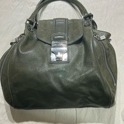 Olive Green Handbag with Silver tone by MICHAEL Michael Kors