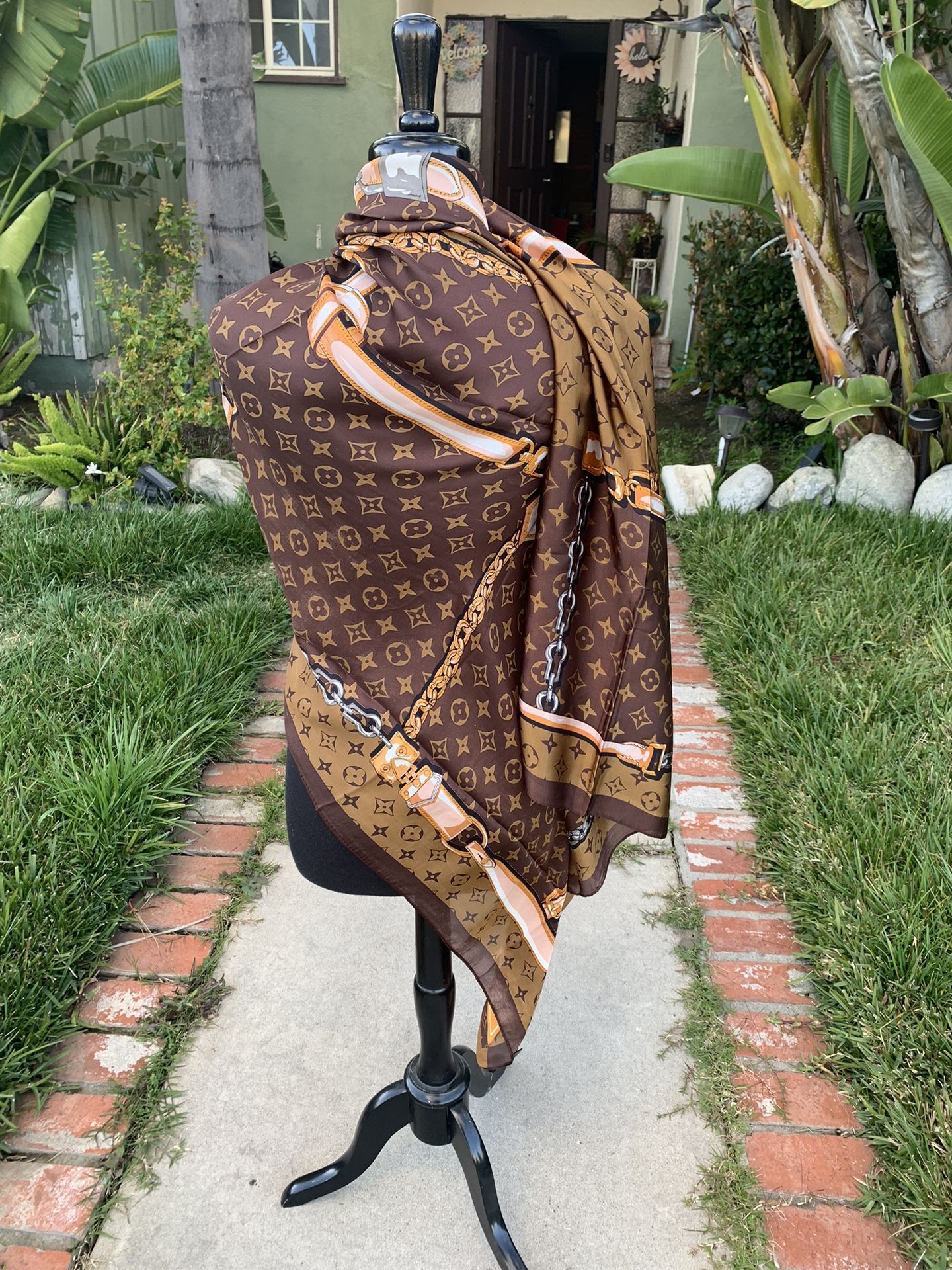 Fashion Monogram LV Shawl Wrap Coverup New Silk