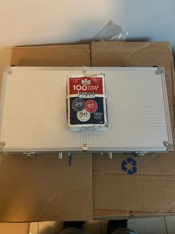 Poker chips in steel Case