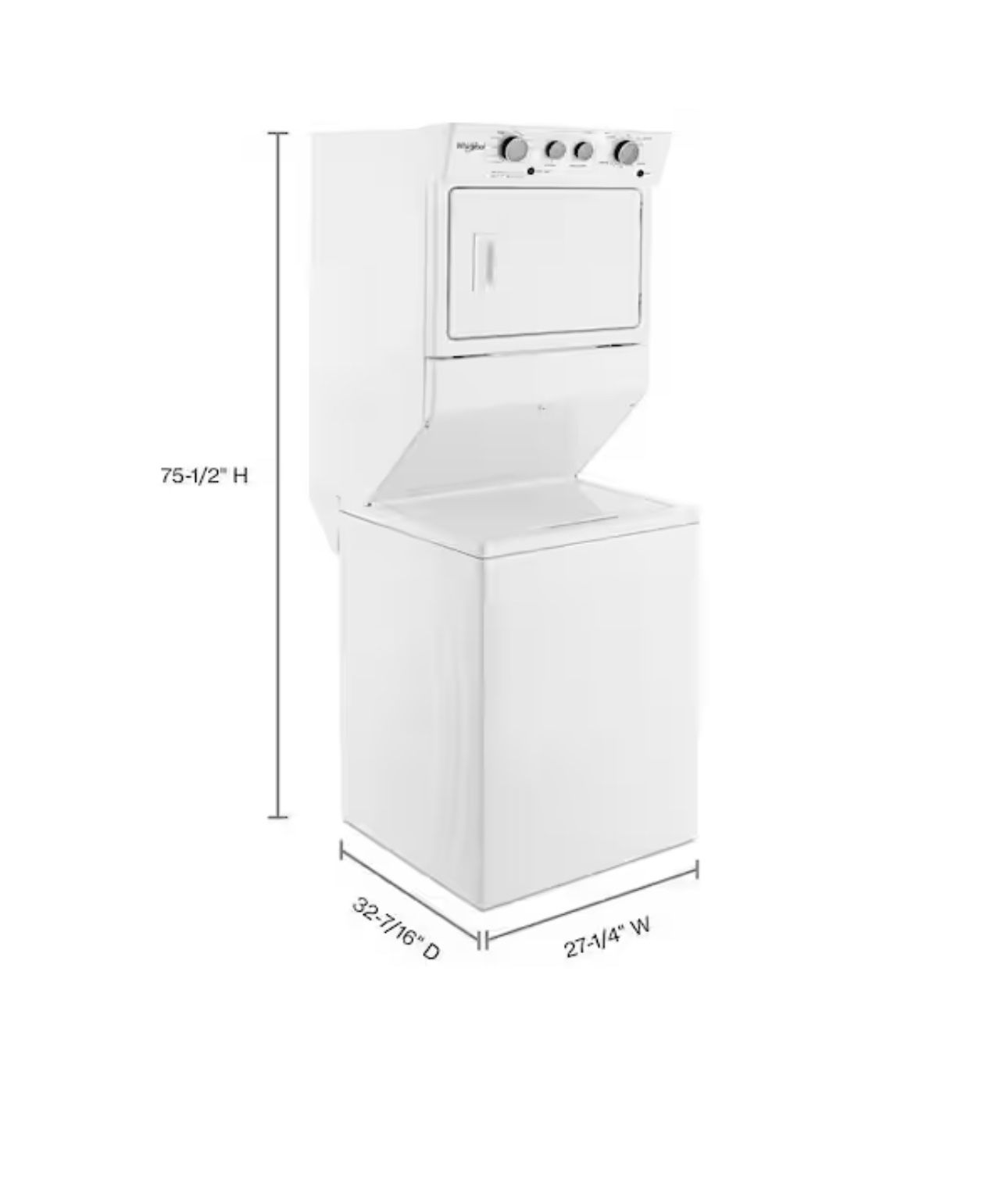 Whirlpool White Laundry Center with 3.5 cu. ft. Washer and 5.9 cu. ft
