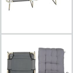 Folding Bed Single Person Folding Reclining Lounger Adjustable Backrest for Camping Office Lunch Break Outdoor