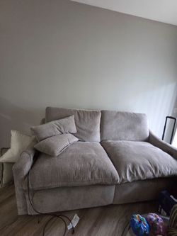 Light Gray Fabric Loveseat Sofa