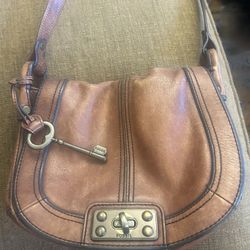 Vintage Fossil Leather Purse Bag