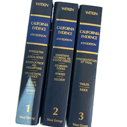 California Evidence 4th Edition Vol 1 2 3 Hardcover 2000 Witkin w/ 2006 Suppleme