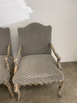 Hand Crafted Custom Real Mohair Chairs 2 For Sale
